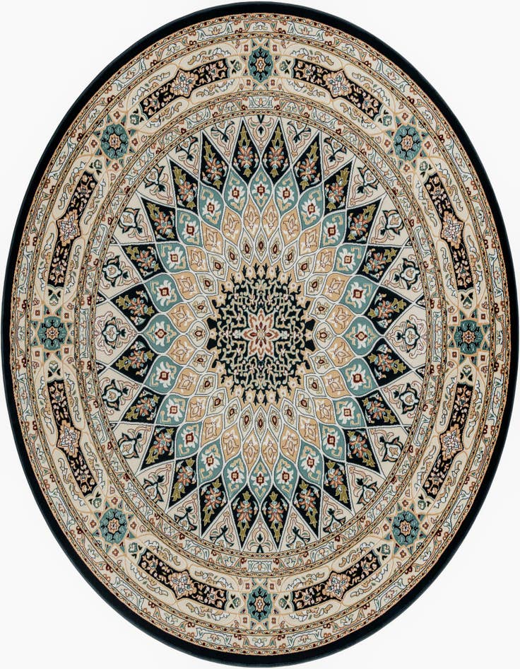 Detail image of 7' 10 x 8' Nain Design Round Rug