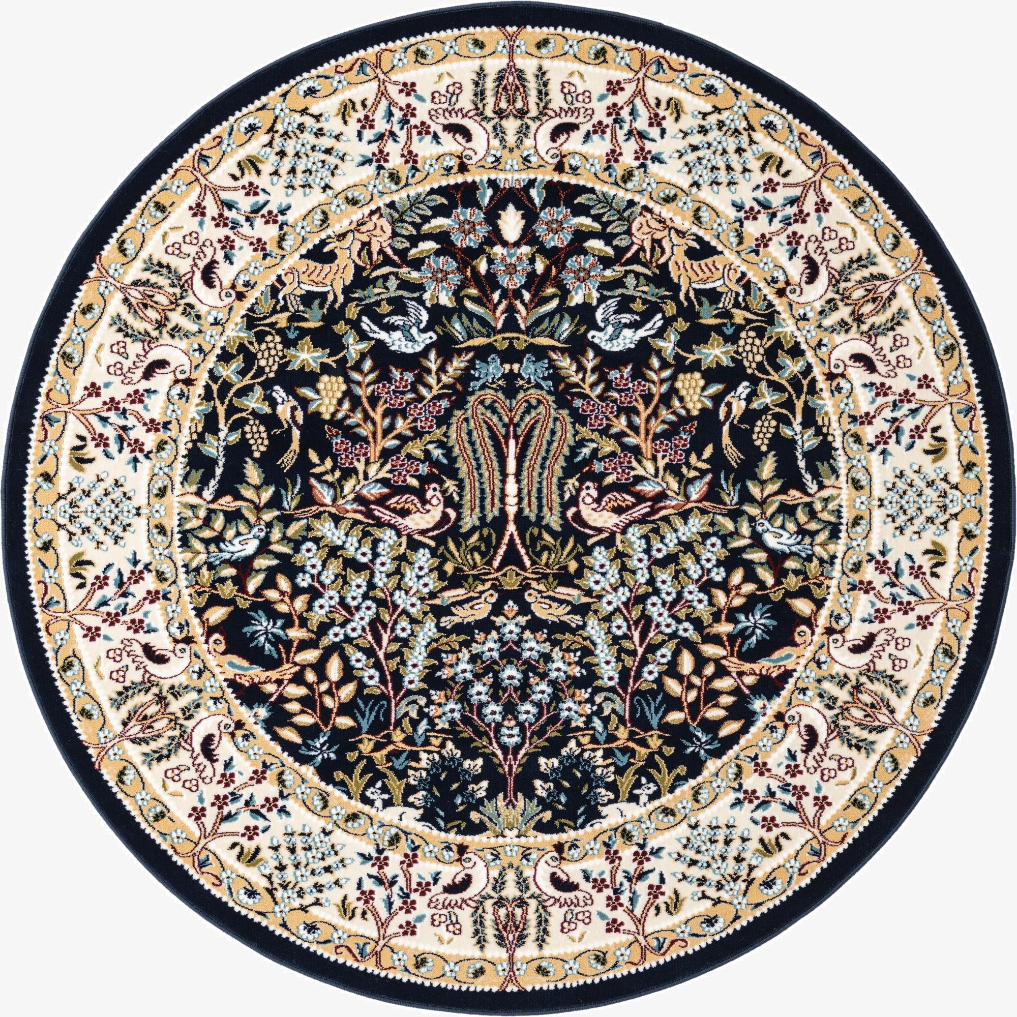 5' 3 x 5' 3 Nain Design Round Rug