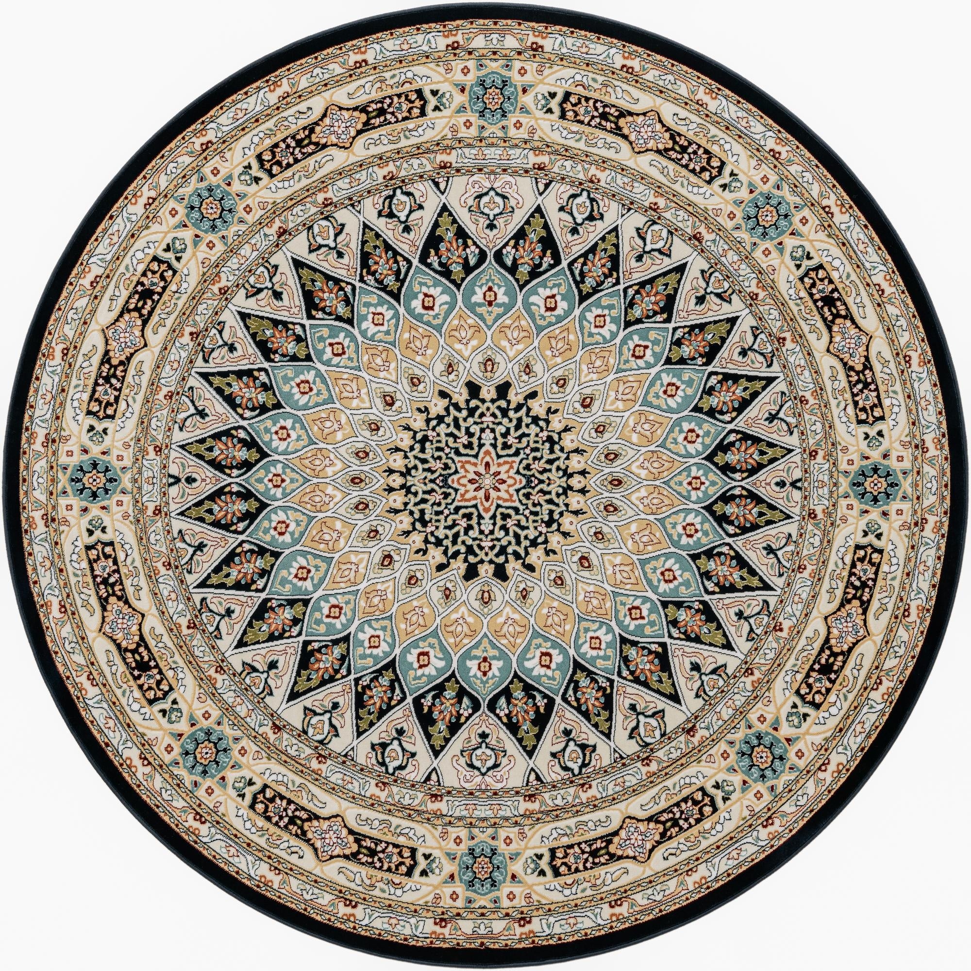 7' x 7' Nain Design Round Rug