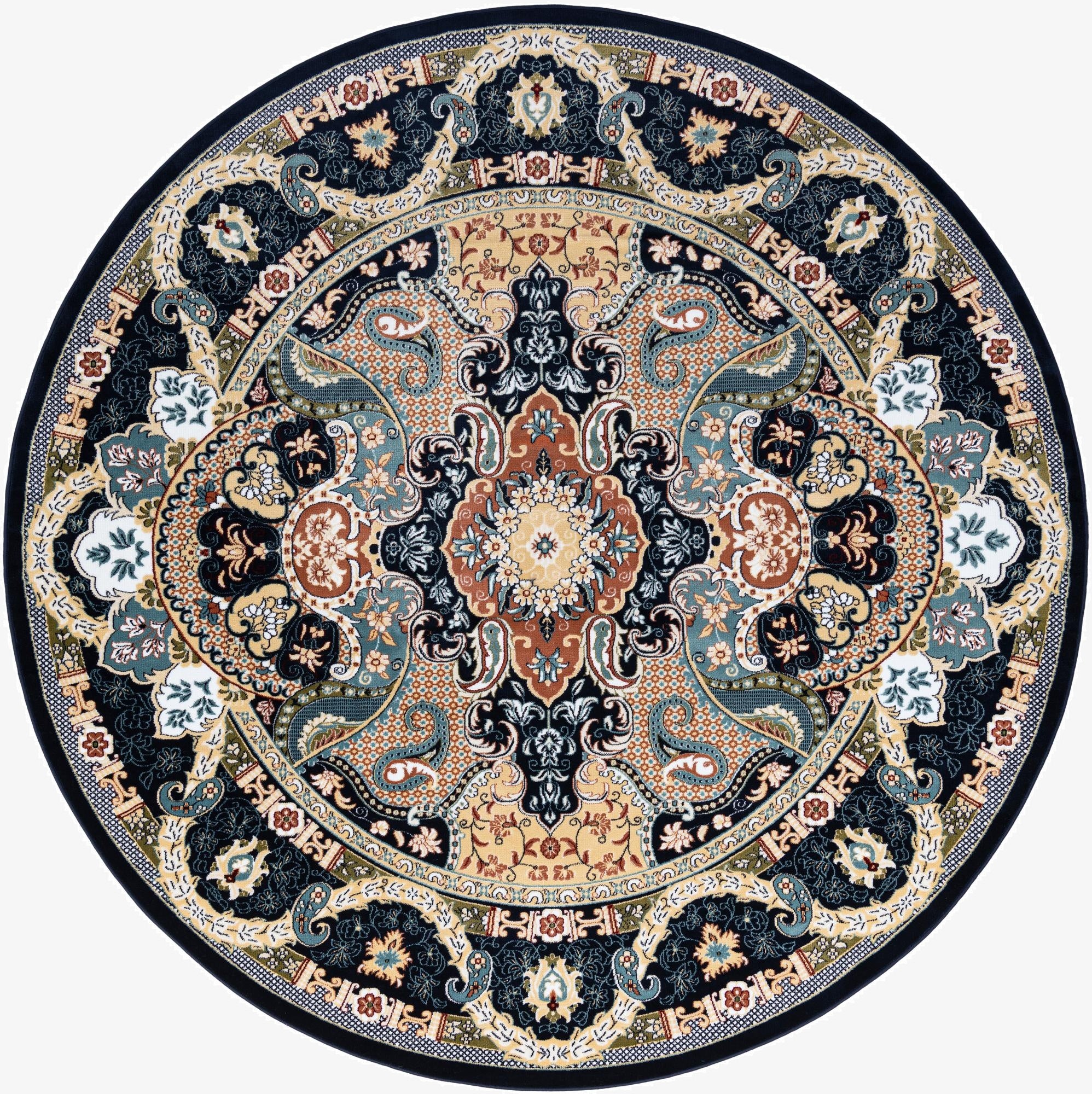 7' 10 x 7' 10 Nain Design Round Rug