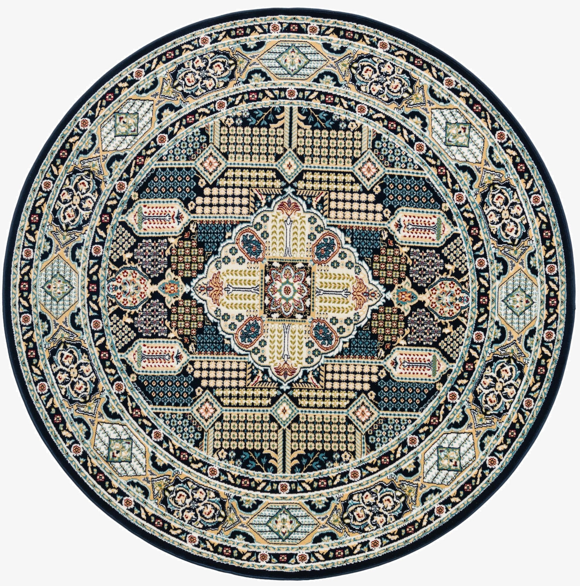 5' x 5' Nain Design Round Rug