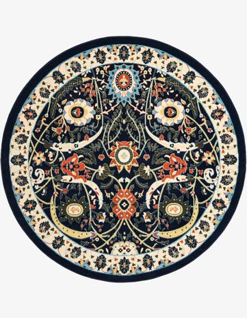 Navy Blue Neda Round Rug