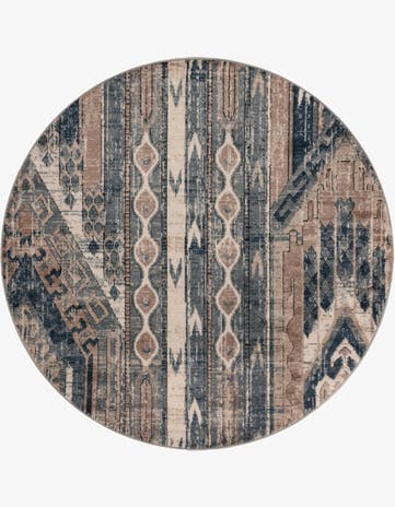 Navy Blue Oregon Round Rug