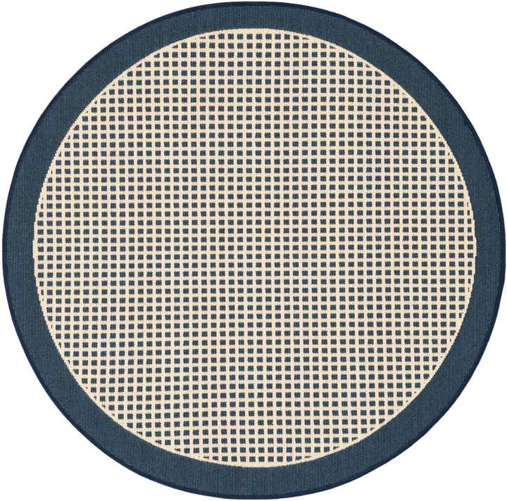 3' x 3' Easy-Clean Border Indoor / Outdoor Round Rug