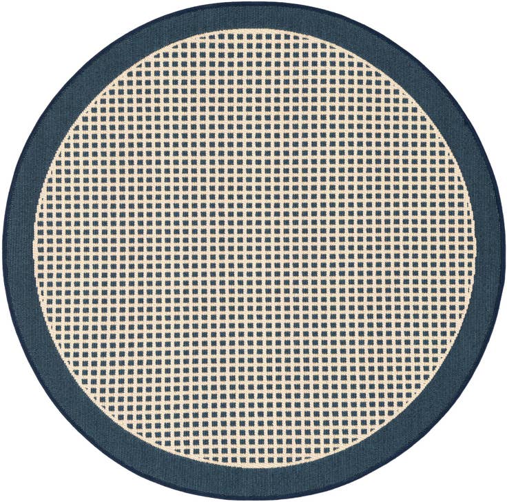 Detail image of 3' x 3' Easy-Clean Border Indoor / Outdoor Round Rug