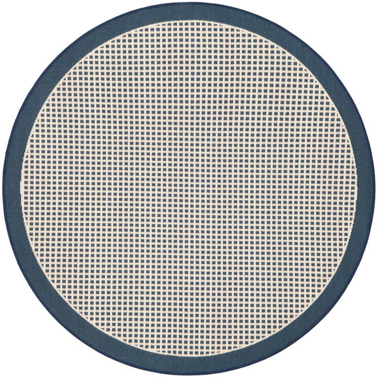 Detail image of 4' x 4' Easy-Clean Border Indoor / Outdoor Round Rug