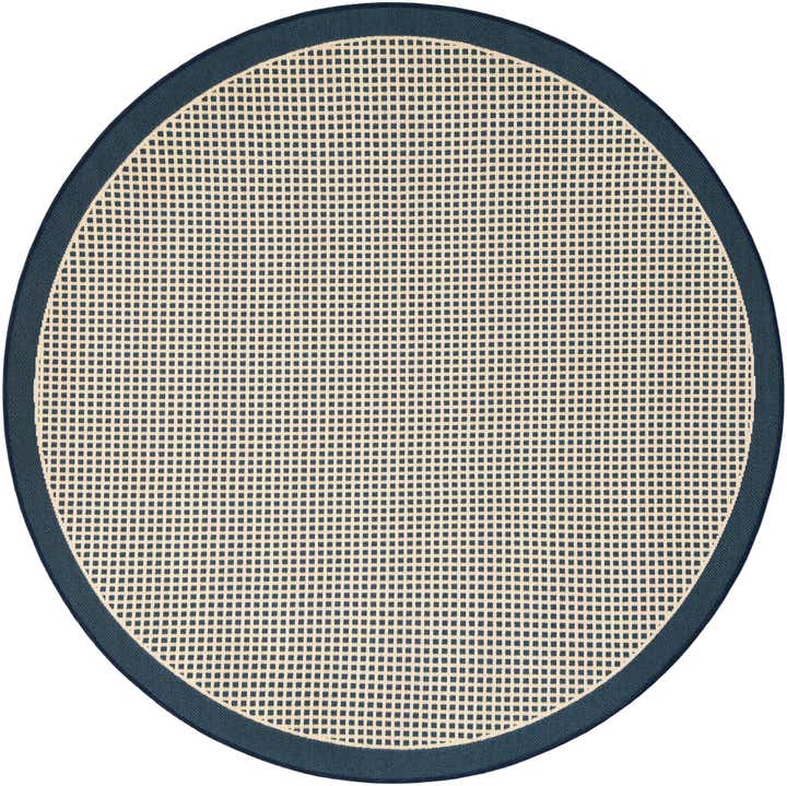 5' x 5' Easy-Clean Border Indoor / Outdoor Round Rug