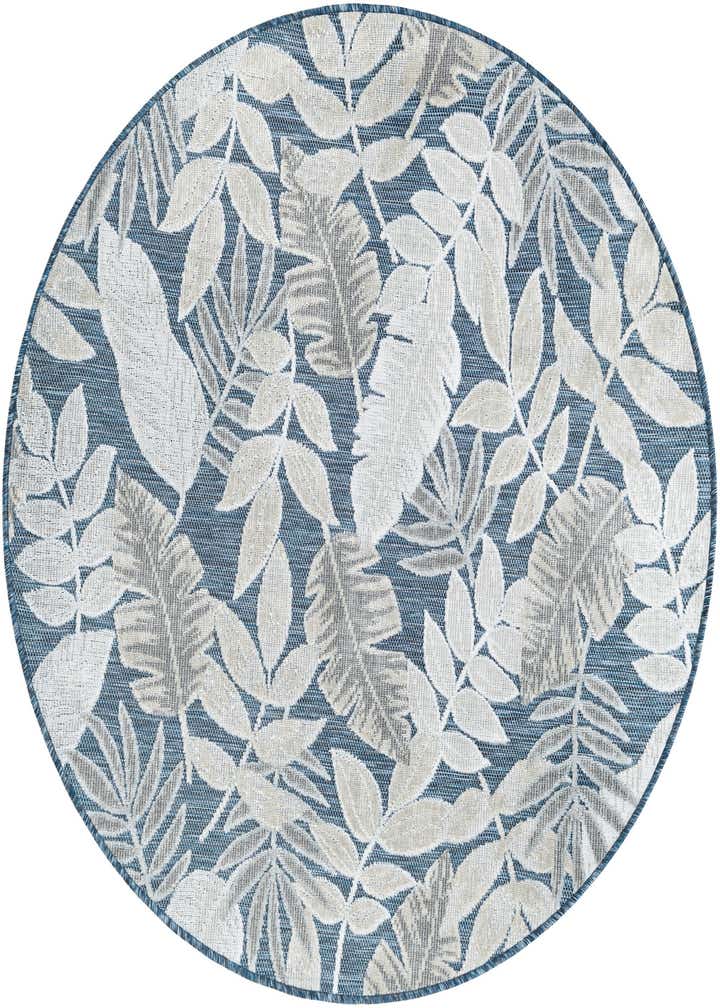 4' 5 x 4' 5 Easy-Clean Botanical Indoor / Outdoor Round Rug
