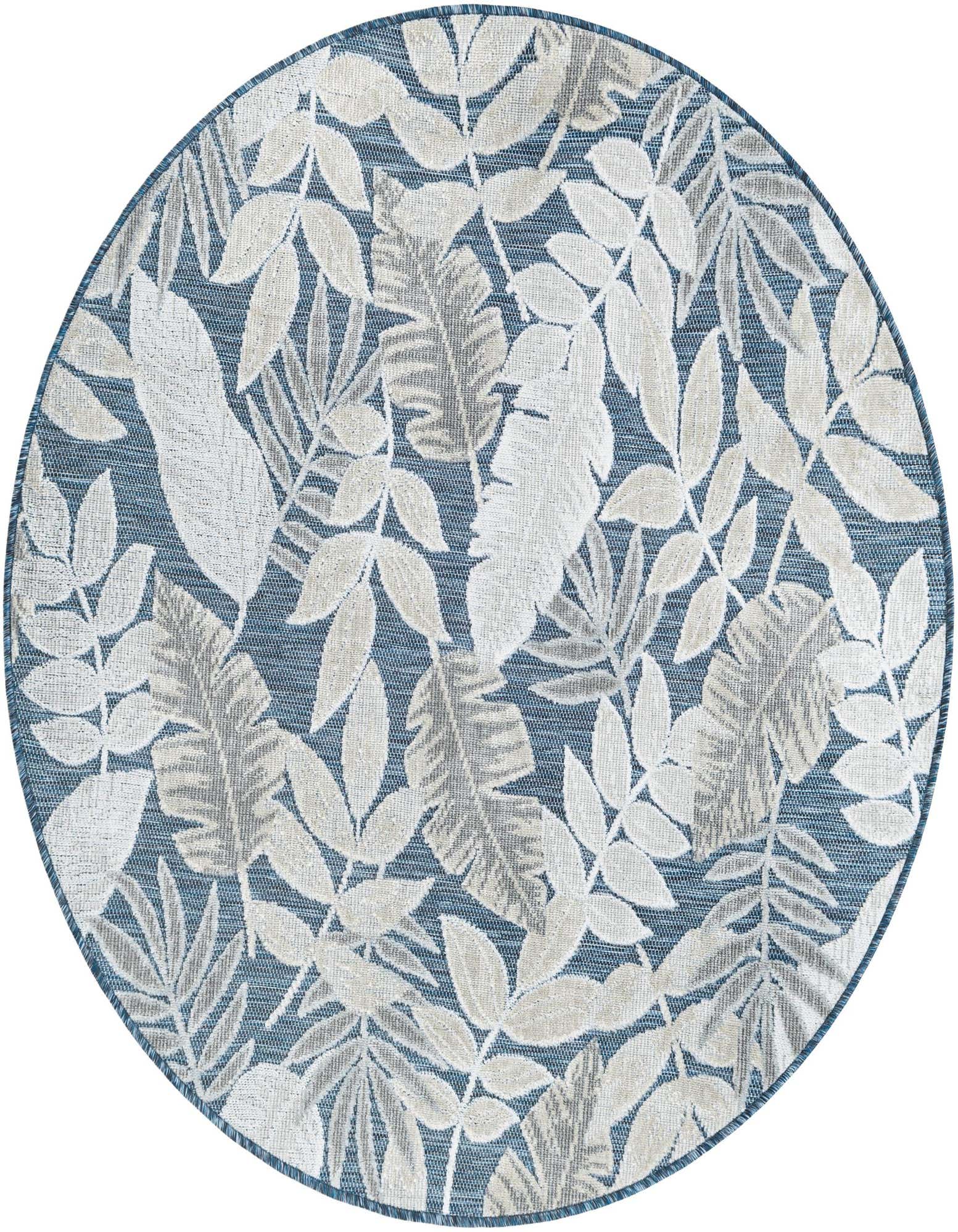 4' 5 x 4' 5 Easy-Clean Botanical Indoor / Outdoor Round Rug