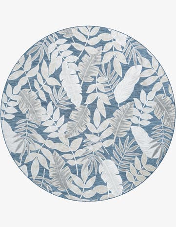 8' 2 x 8' 2 Easy-Clean Botanical Indoor / Outdoor Round Rug