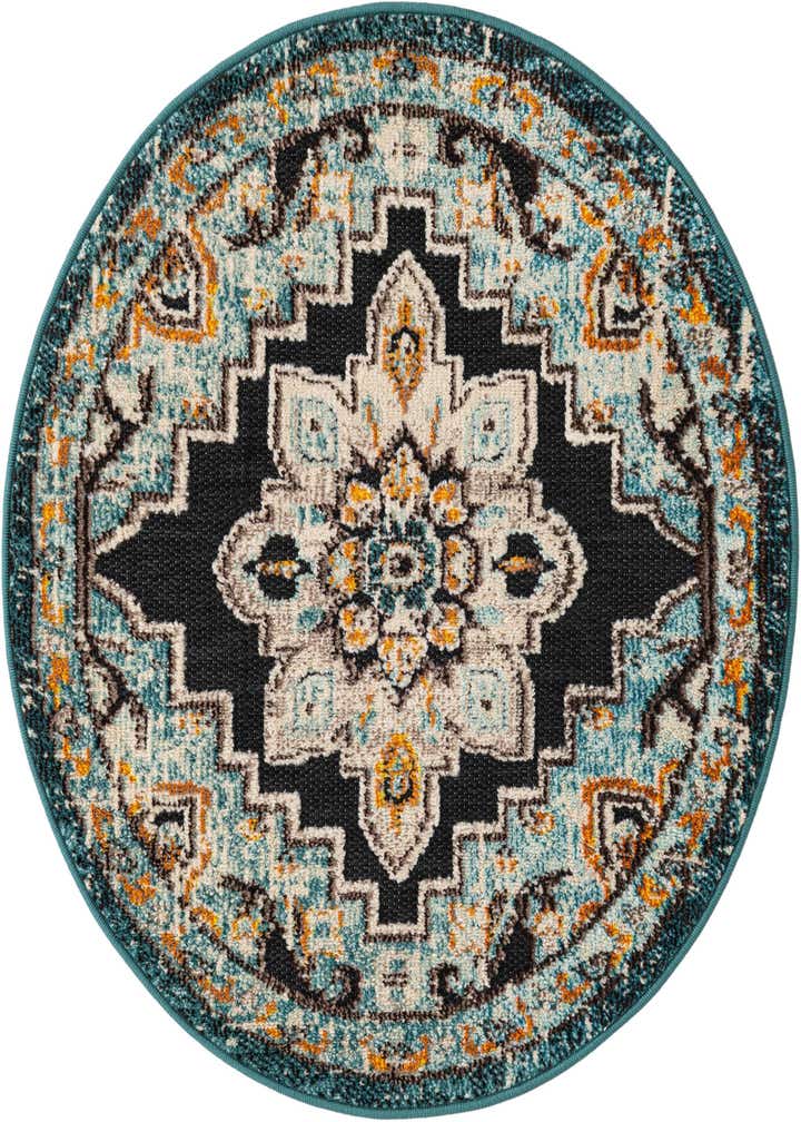 3' x 3' Easy-Clean Casablanca Indoor / Outdoor Round Rug