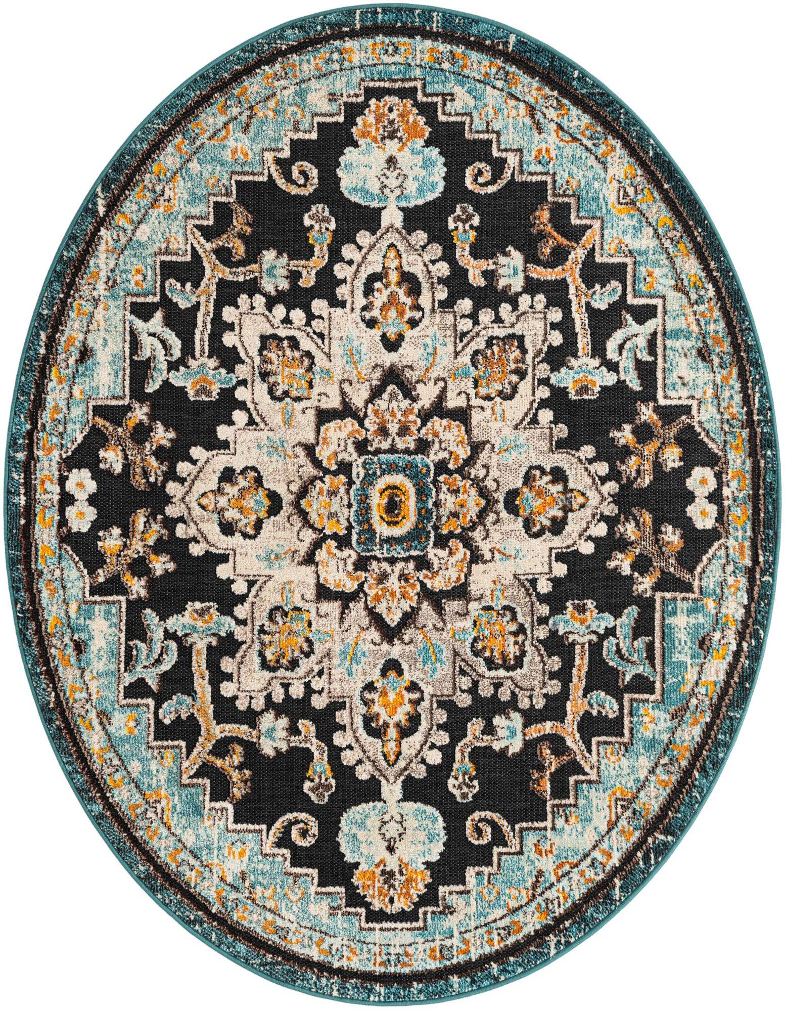 6' x 6' Easy-Clean Casablanca Indoor / Outdoor Round Rug
