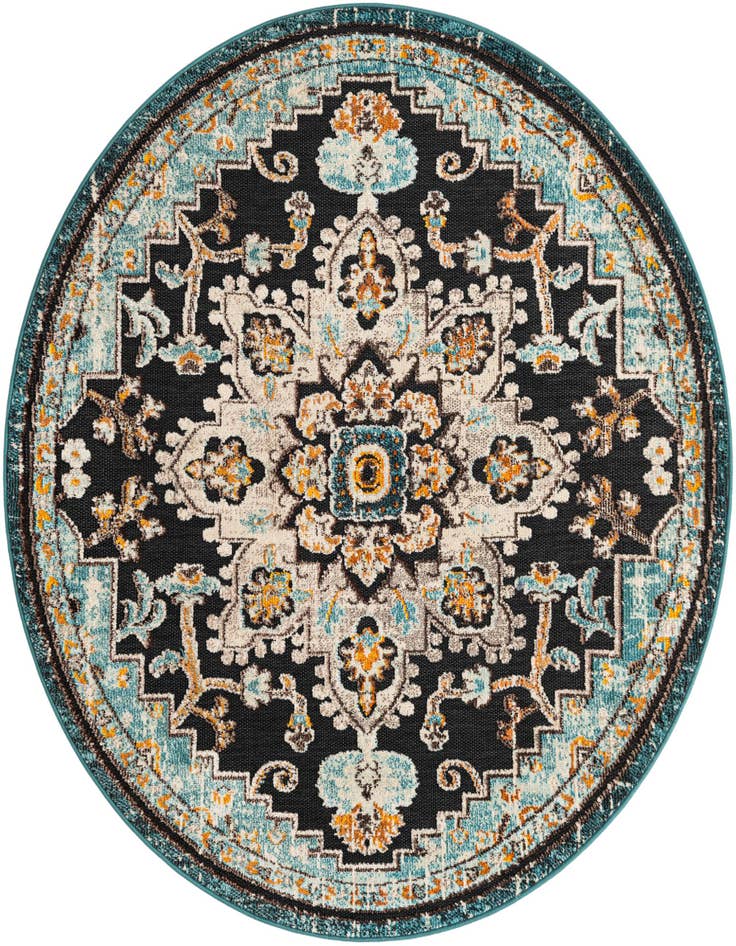 Detail image of 6' x 6' Easy-Clean Casablanca Indoor / Outdoor Round Rug
