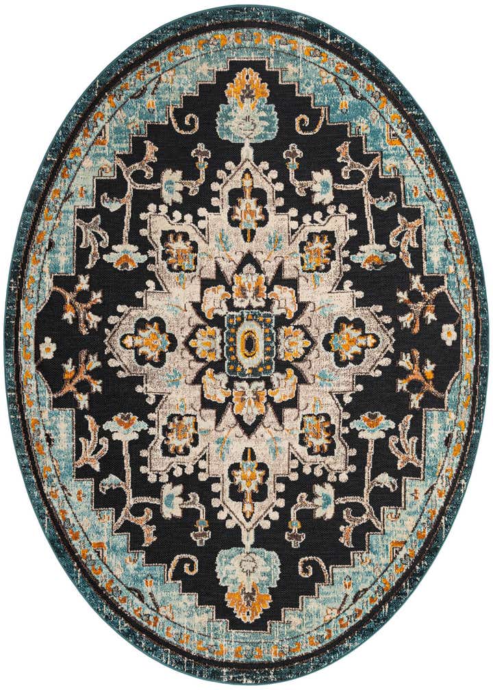 7' 10 x 7' 10 Easy-Clean Casablanca Indoor / Outdoor Round Rug