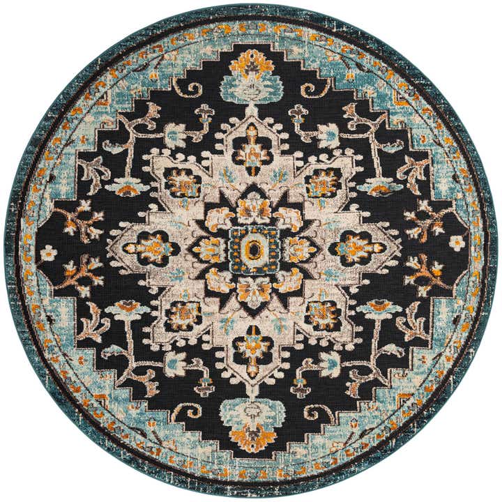 7' 10 x 7' 10 Easy-Clean Casablanca Indoor / Outdoor Round Rug