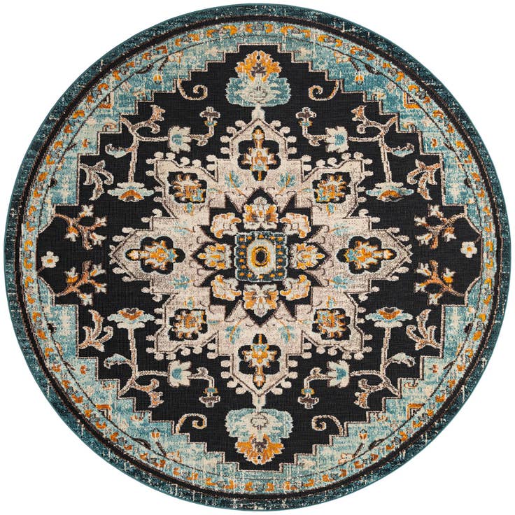 Detail image of 7' 10 x 7' 10 Easy-Clean Casablanca Indoor / Outdoor Round Rug