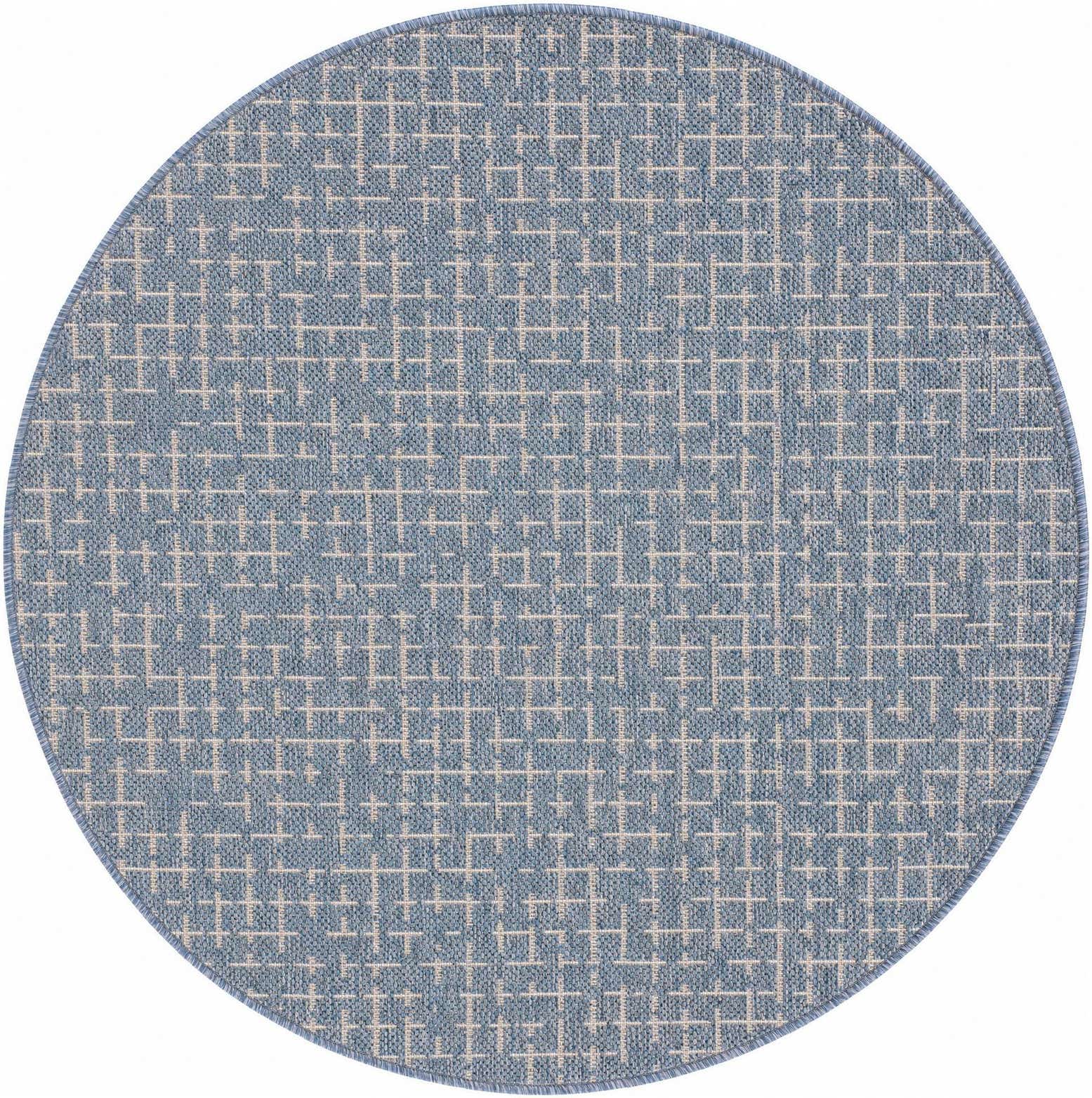 3' x 3' Easy-Clean Checkered Indoor / Outdoor Round Rug