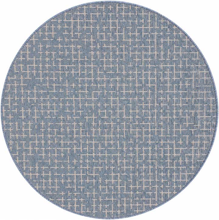 3' x 3' Easy-Clean Checkered Indoor / Outdoor Round Rug