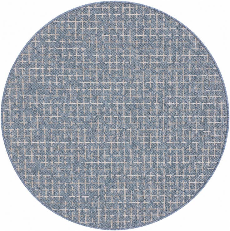 Detail image of 3' x 3' Easy-Clean Checkered Indoor / Outdoor Round Rug