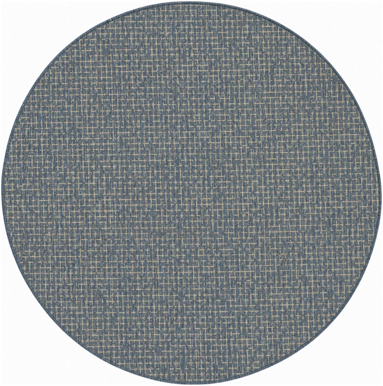 6' x 6' Easy-Clean Checkered Indoor / Outdoor Round Rug