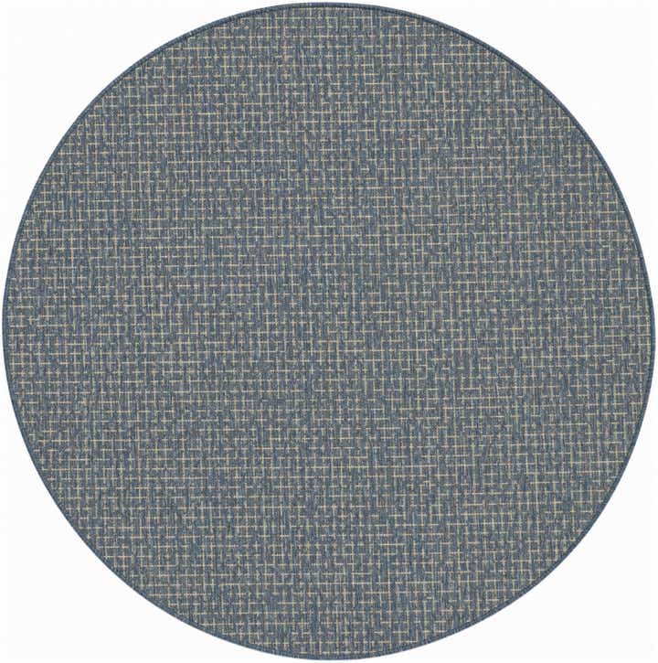 6' x 6' Easy-Clean Checkered Indoor / Outdoor Round Rug