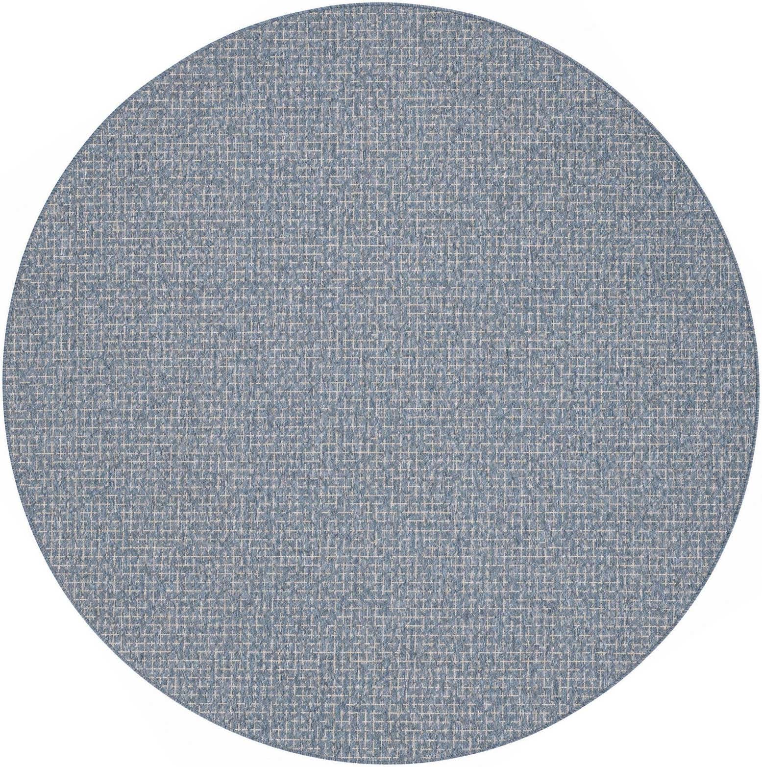 7' 10 x 7' 10 Easy-Clean Checkered Indoor / Outdoor Round Rug