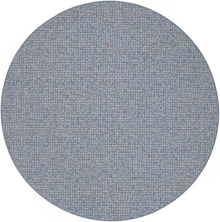 7' 10 x 7' 10 Easy-Clean Checkered Indoor / Outdoor Round Rug