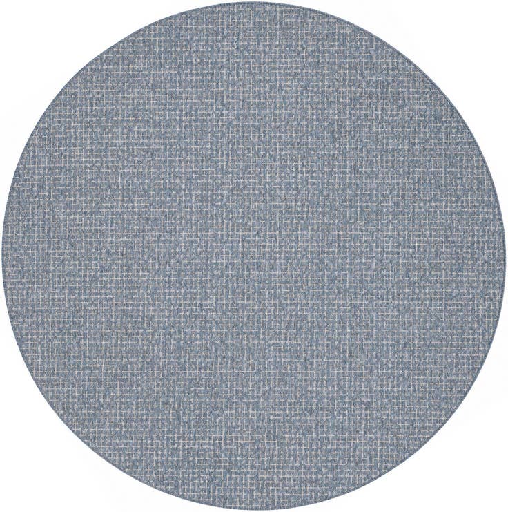 Detail image of 7' 10 x 7' 10 Easy-Clean Checkered Indoor / Outdoor Round Rug