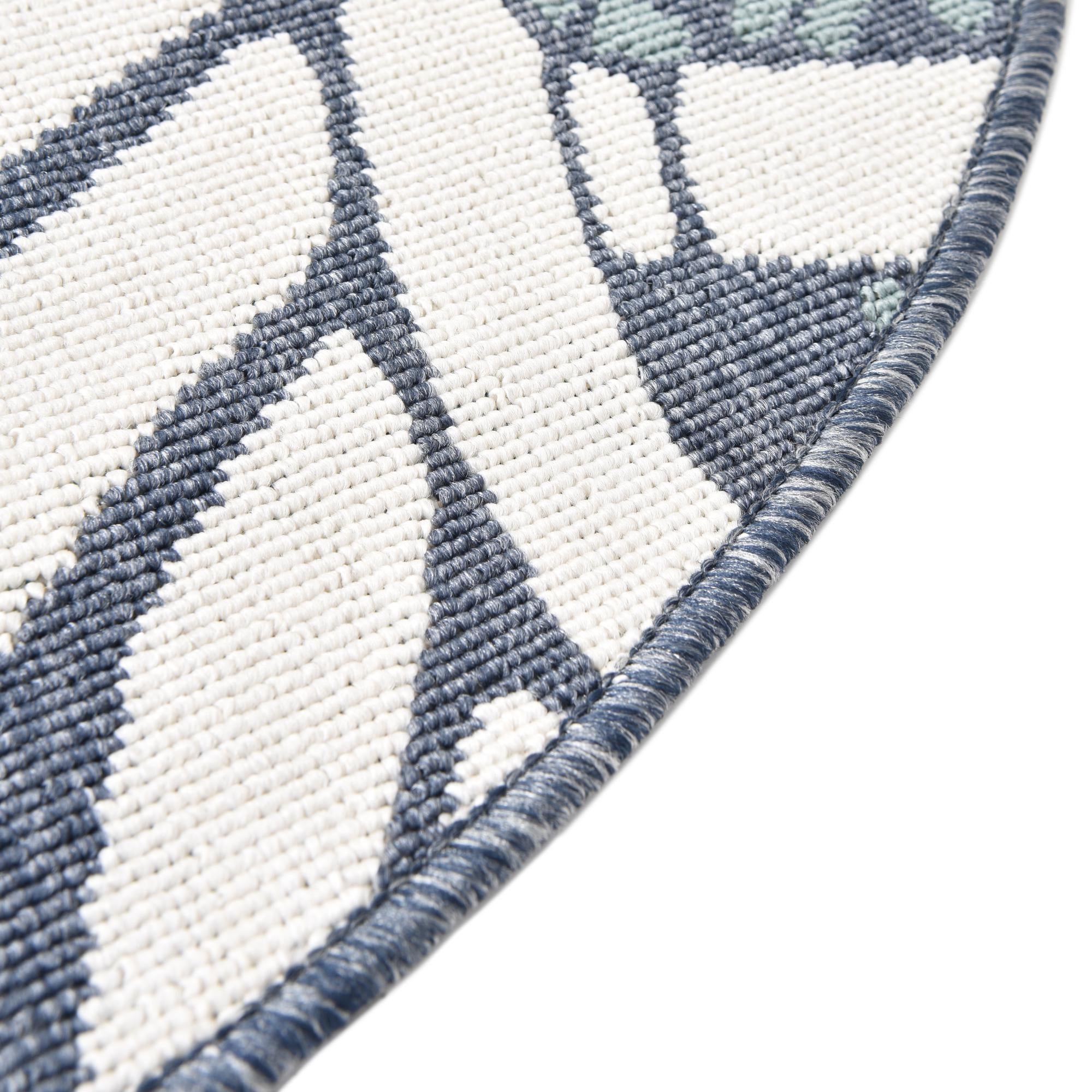 4' x 4' Easy-Clean Coastal Indoor / Outdoor Round Rug