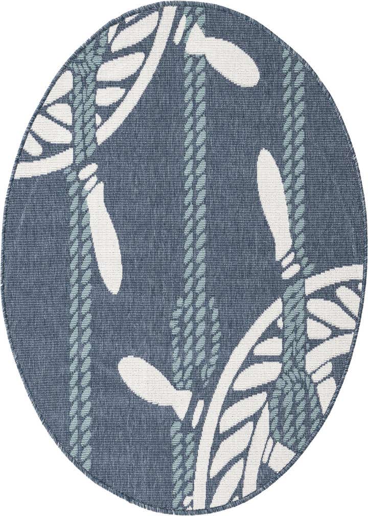 4' x 4' Easy-Clean Coastal Indoor / Outdoor Round Rug