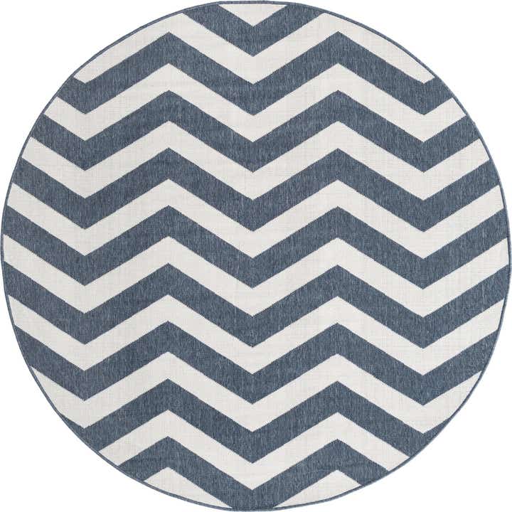 7' x 7' Easy-Clean Coastal Indoor / Outdoor Round Rug