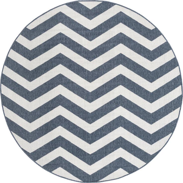Detail image of 7' x 7' Easy-Clean Coastal Indoor / Outdoor Round Rug