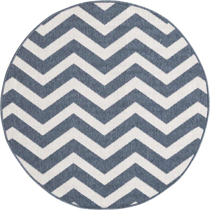 4' x 4' Easy-Clean Coastal Indoor / Outdoor Round Rug