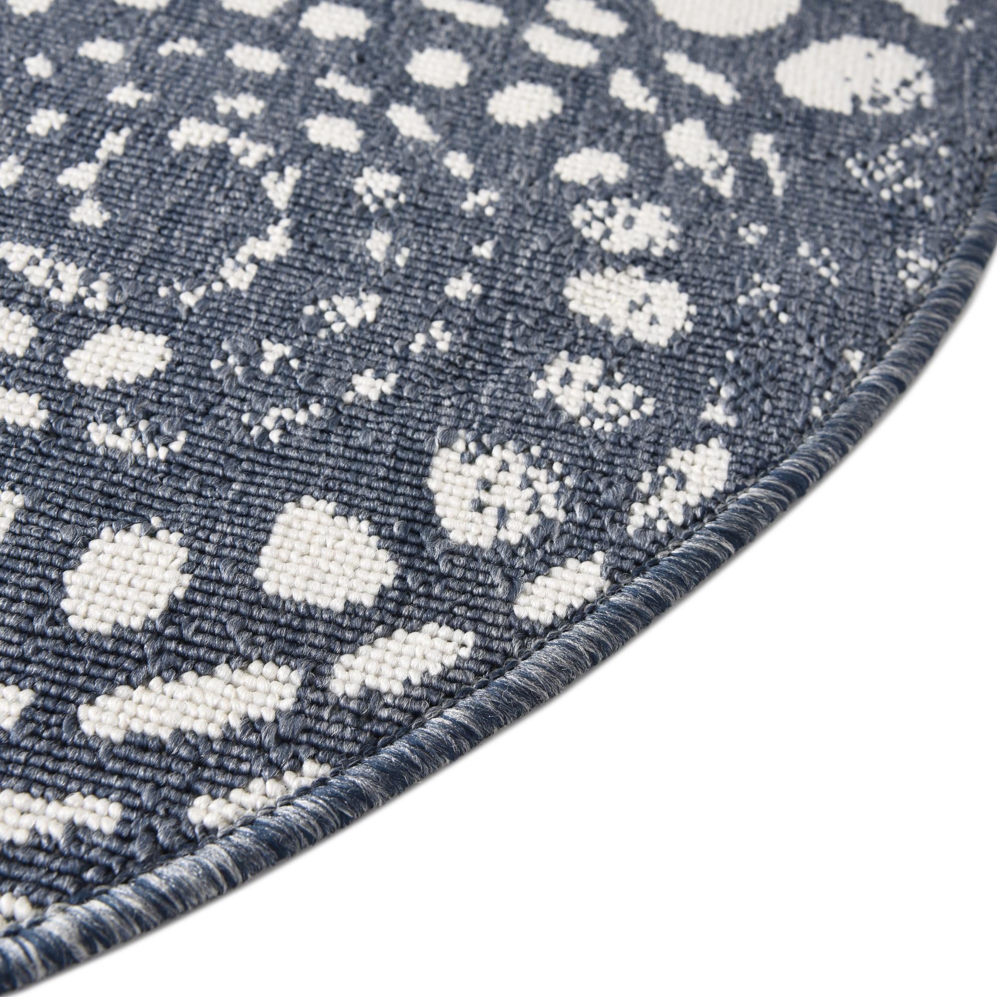 4' x 4' Easy-Clean Coastal Indoor / Outdoor Round Rug