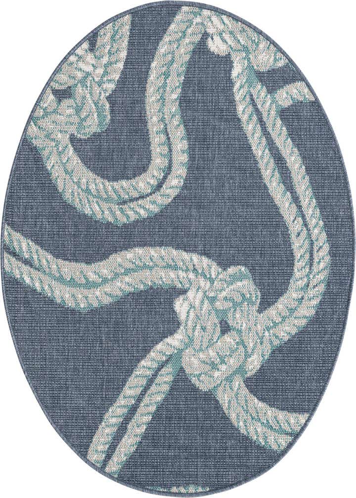 4' x 4' Easy-Clean Coastal Indoor / Outdoor Round Rug