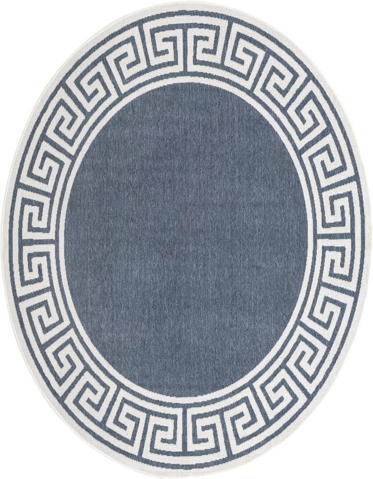 Detail image of 7' x 7' Easy-Clean Coastal Indoor / Outdoor Round Rug