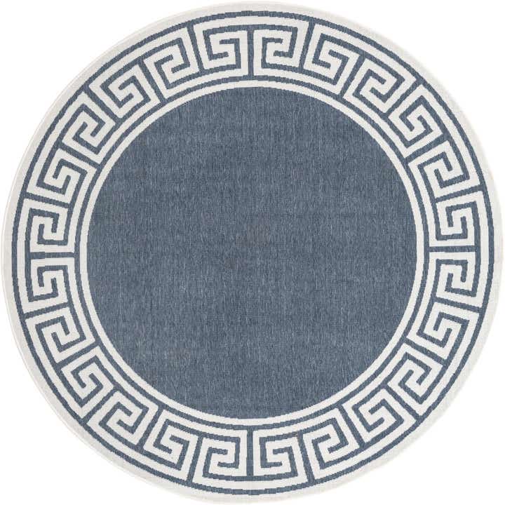 7' x 7' Easy-Clean Coastal Indoor / Outdoor Round Rug