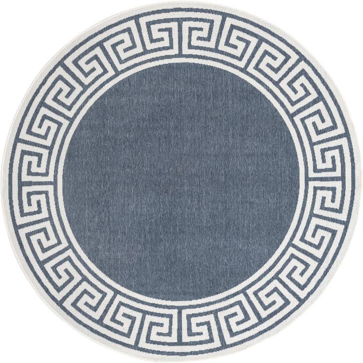 Detail image of 7' x 7' Easy-Clean Coastal Indoor / Outdoor Round Rug