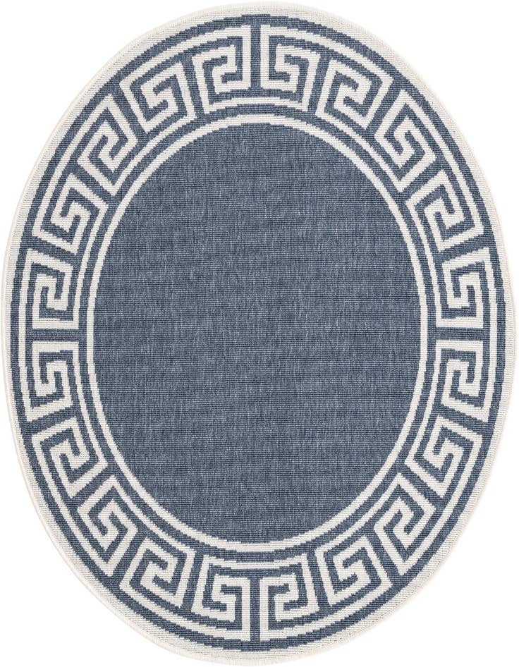Detail image of 4' x 4' Easy-Clean Coastal Indoor / Outdoor Round Rug