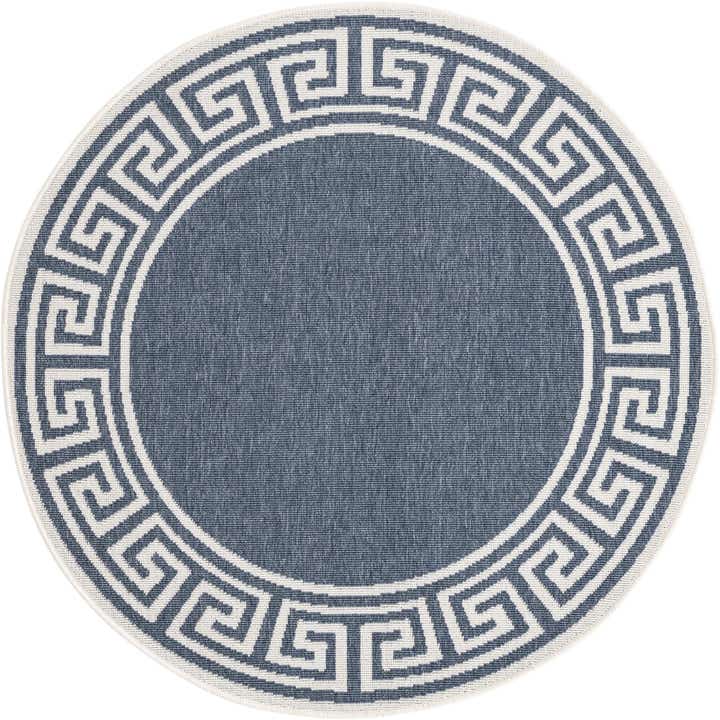 4' x 4' Easy-Clean Coastal Indoor / Outdoor Round Rug