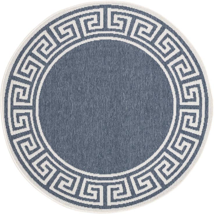 Detail image of 4' x 4' Easy-Clean Coastal Indoor / Outdoor Round Rug