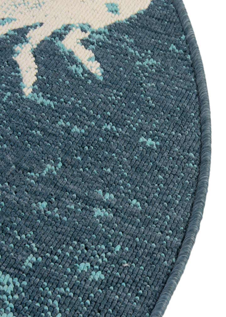 7' x 7' Easy-Clean Coastal Indoor / Outdoor Round Rug
