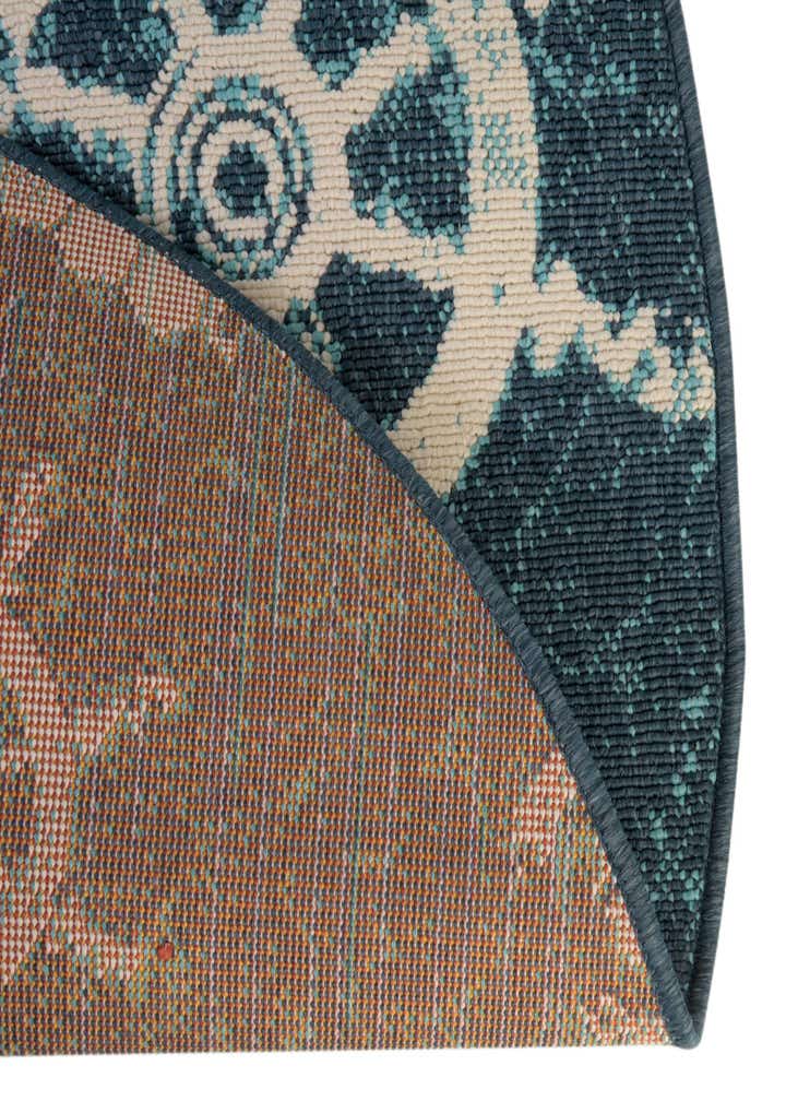 7' x 7' Easy-Clean Coastal Indoor / Outdoor Round Rug