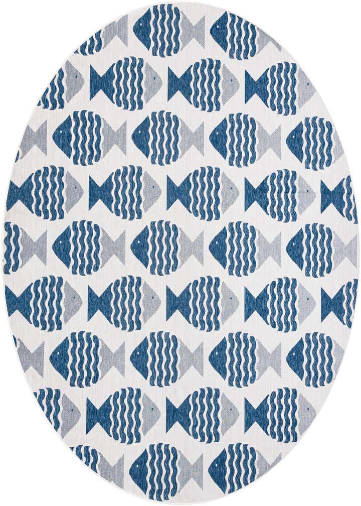 12' x 12' Easy-Clean Coastal Indoor / Outdoor Round Rug