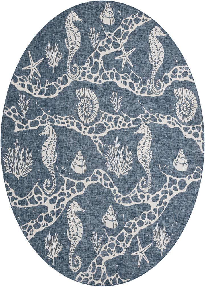 12' x 12' Easy-Clean Coastal Indoor / Outdoor Round Rug