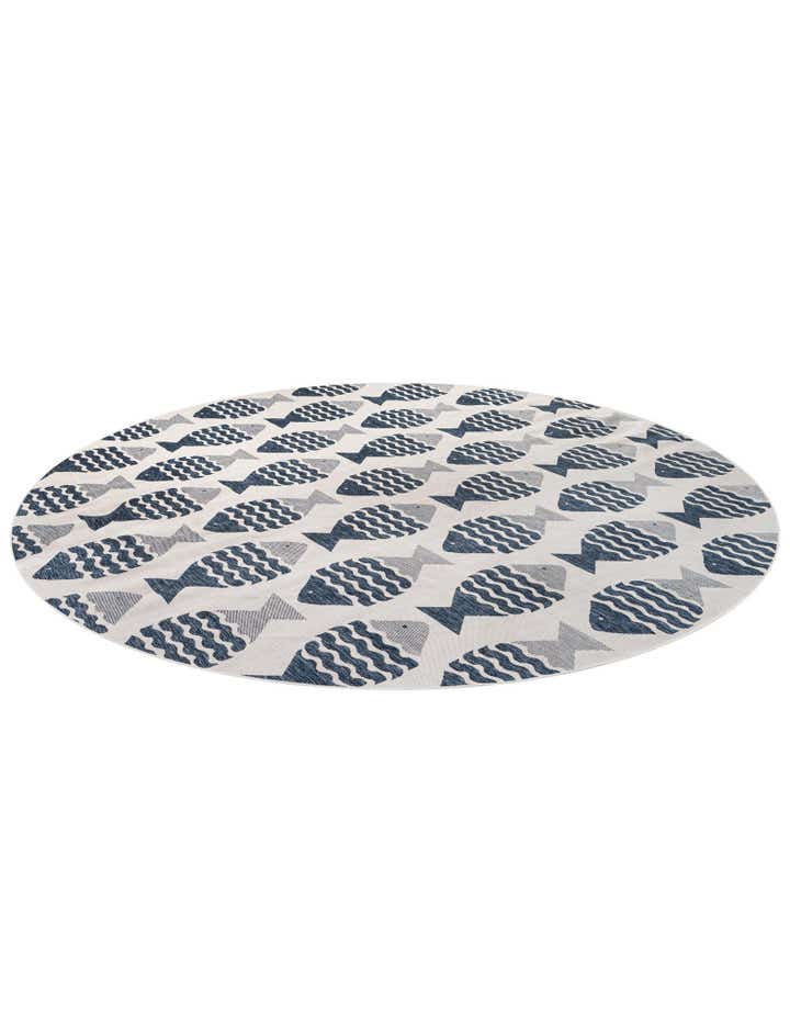 13' x 13' Easy-Clean Coastal Indoor / Outdoor Round Rug