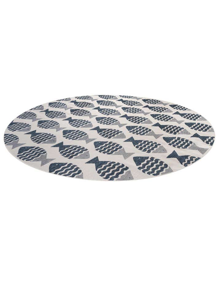 13' x 13' Easy-Clean Coastal Indoor / Outdoor Round Rug