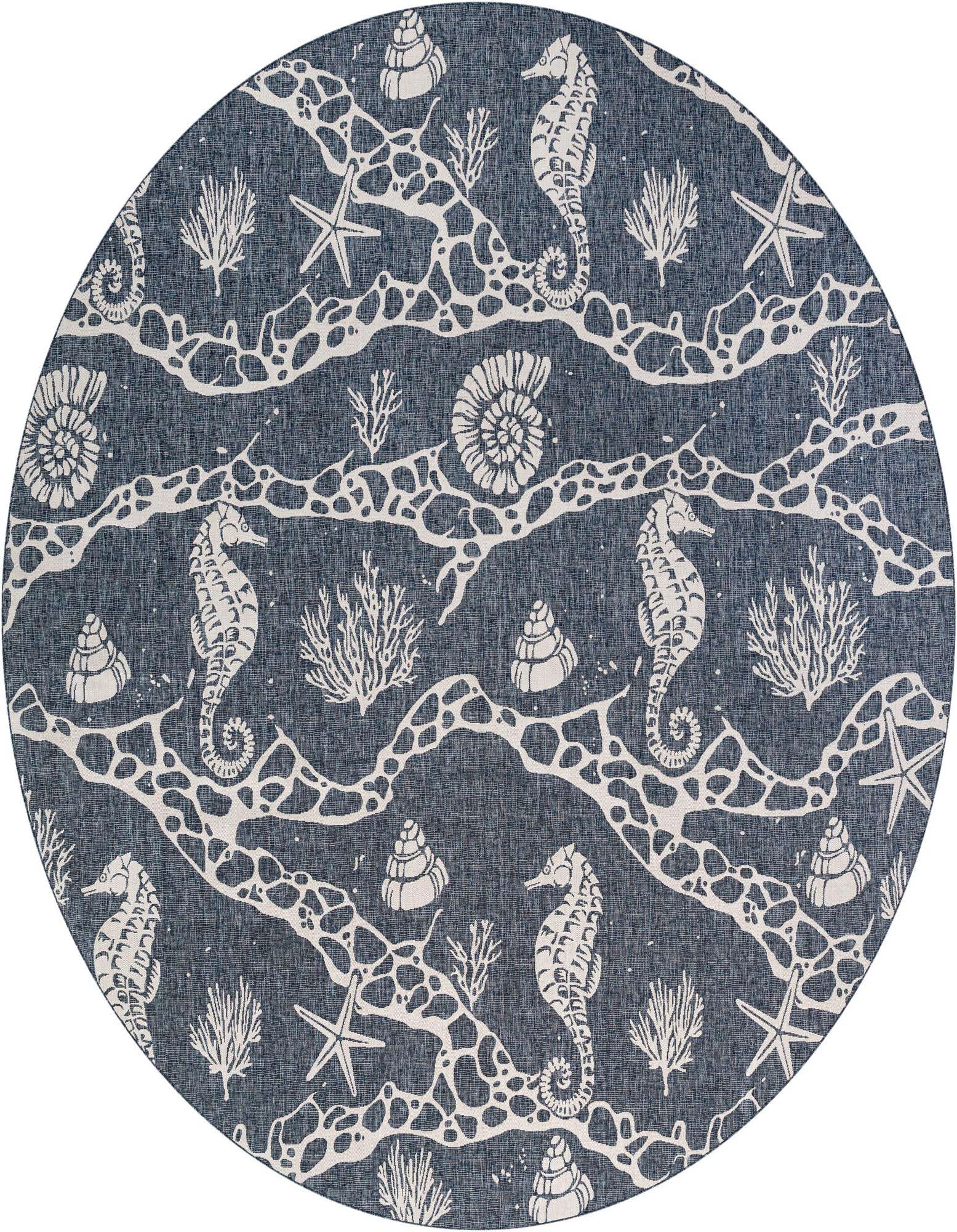 13' x 13' Easy-Clean Coastal Indoor / Outdoor Round Rug