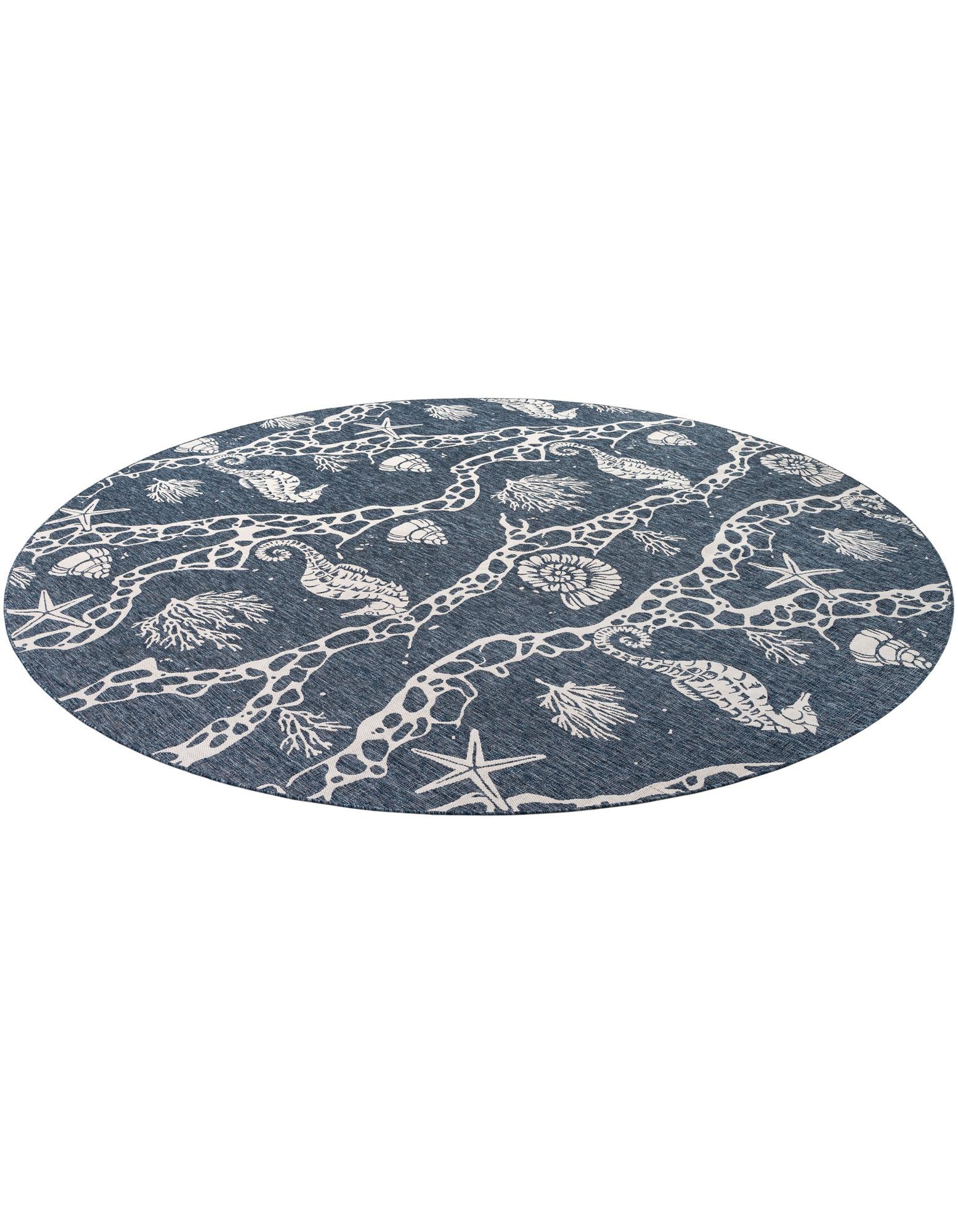 13' x 13' Easy-Clean Coastal Indoor / Outdoor Round Rug