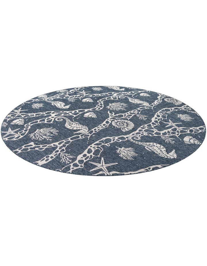 13' x 13' Easy-Clean Coastal Indoor / Outdoor Round Rug